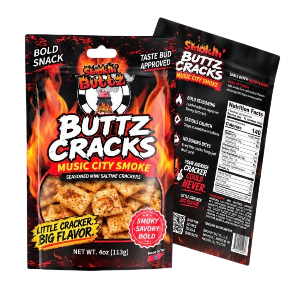 Smokin' Buttz Cracks – Music City Smoke Seasoned Mini Saltine Crackers